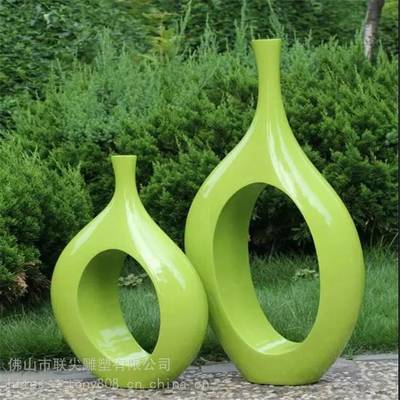 玻璃鋼插花花瓶雕塑產品 樹脂創意造型花盆裝飾雕塑 聯尖雕塑廠家直銷